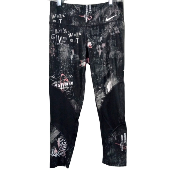 NIKE Victory Power Sculpt Mid Rise Crop Tights Leggings SZ Small - Picture 1 of 9